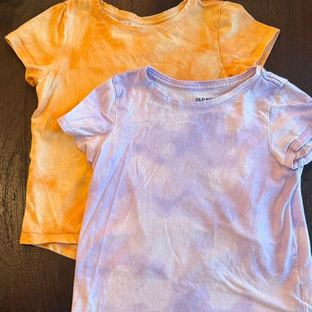 Old Navy Kids Tie-Dye Tees - Orange and Lavender